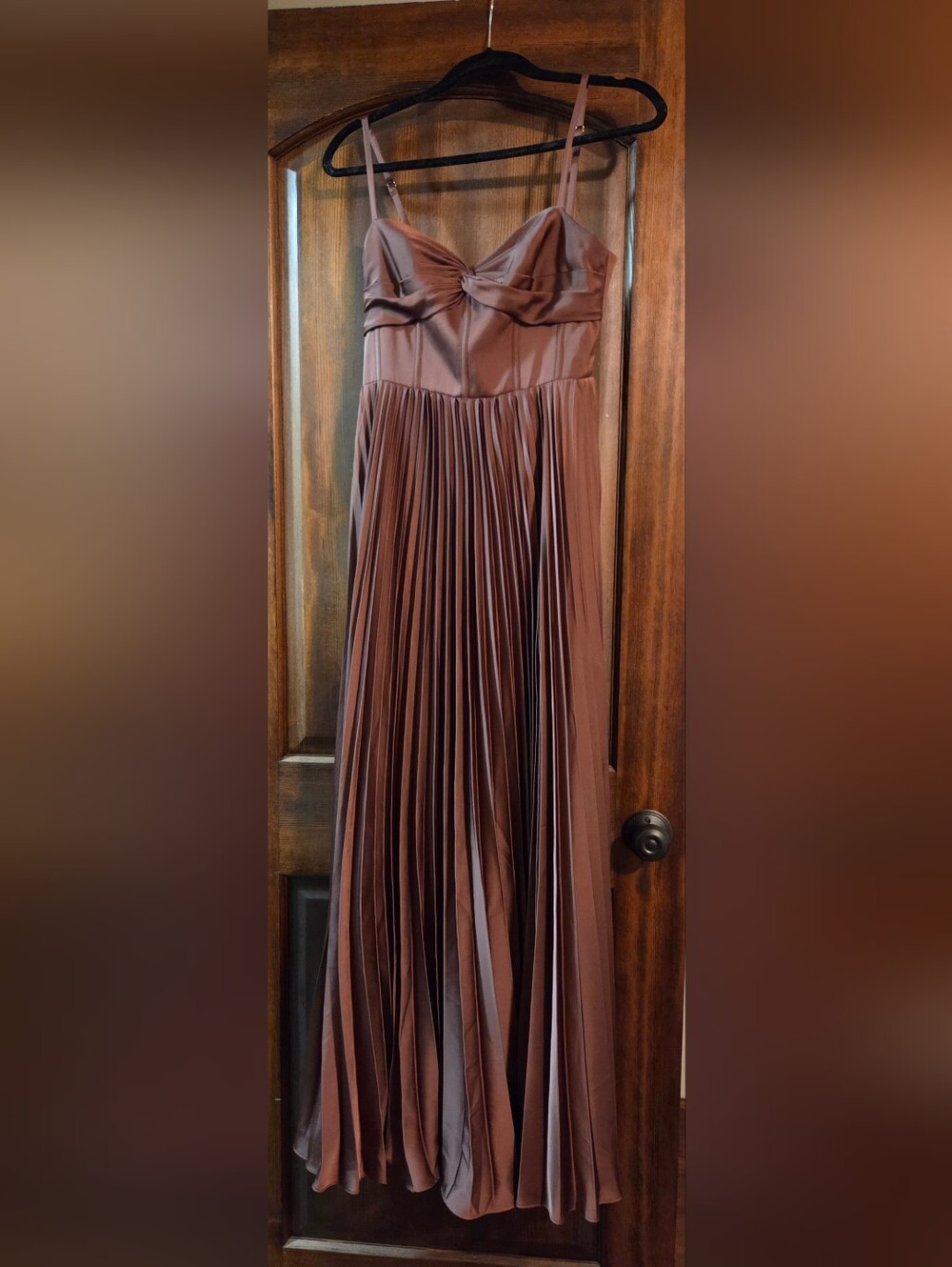 Azazie Mauve-Brown Pleated A-Line Dress Skirt